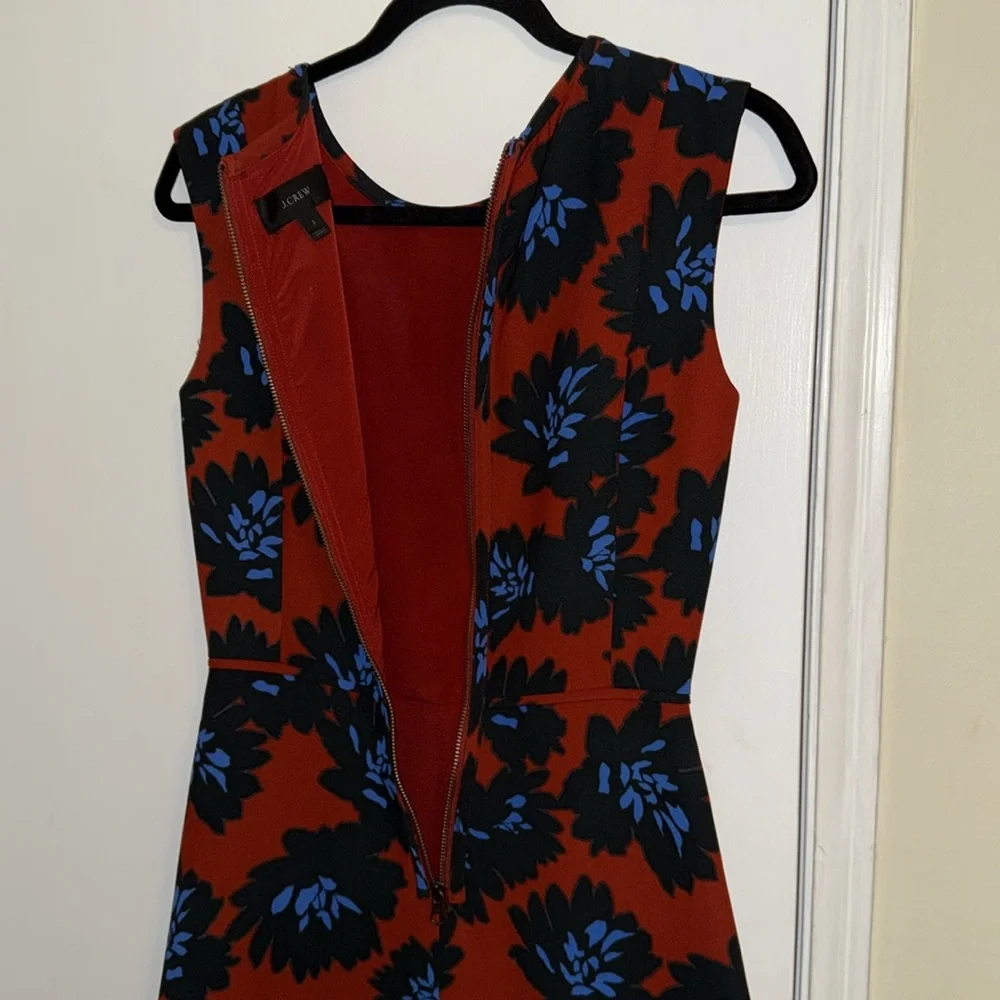 J.Crew Red and Blue Patterned Dress